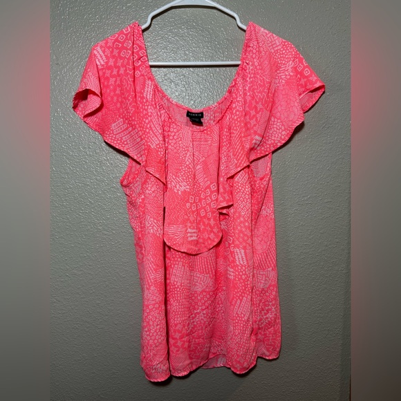 Torrid Neon Ruffle Top - Picture 2 of 5